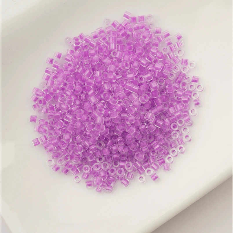 Cylin Bead 11/0 25g Bag Glow in Dark - Purple (Glow White) Cylin Bead 11/0