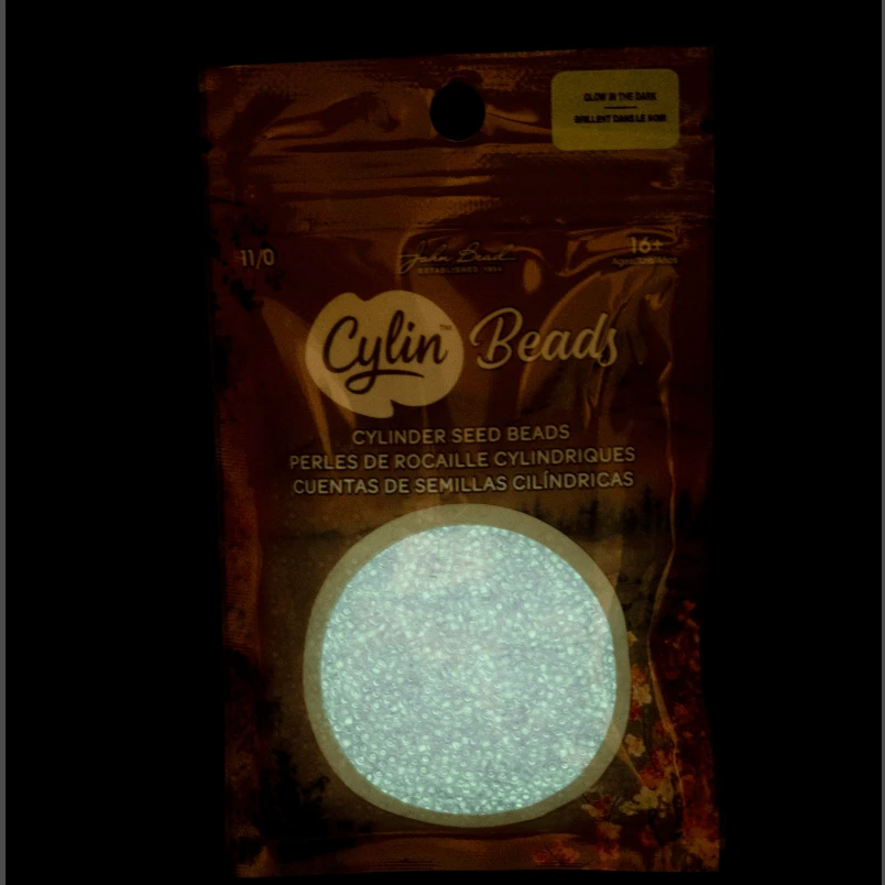 Cylin Bead 11/0 25g Bag Glow in Dark - Purple (Glow White) Cylin Bead 11/0