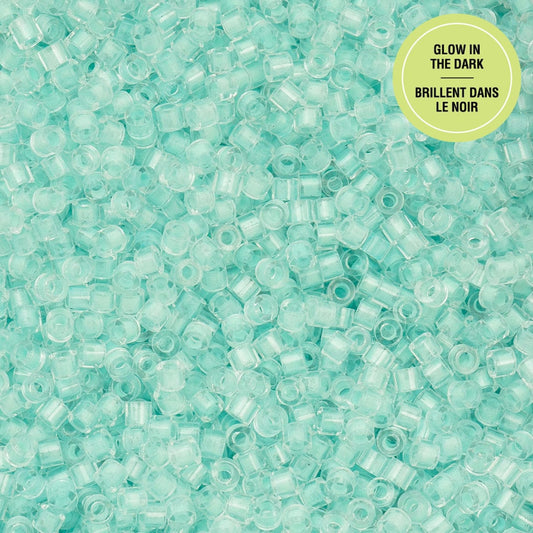 Cylin Bead 11/0 25g Bag Glow in Dark - Turquoise (Glow Green-Blue) Cylin Bead 11/0