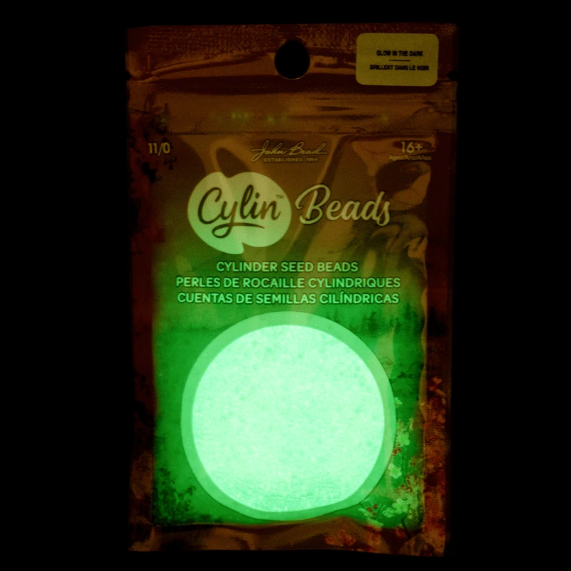 Cylin Bead 11/0 25g Bag Glow in Dark - Turquoise (Glow Green-Blue) Cylin Bead 11/0