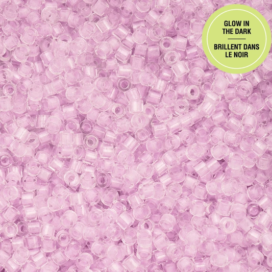 Cylin Bead 11/0 25g Bag Glow in Dark - Violet Cylin Bead 11/0