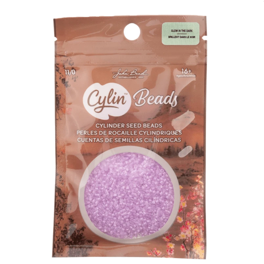 Cylin Bead 11/0 25g Bag Glow in Dark - Violet Cylin Bead 11/0
