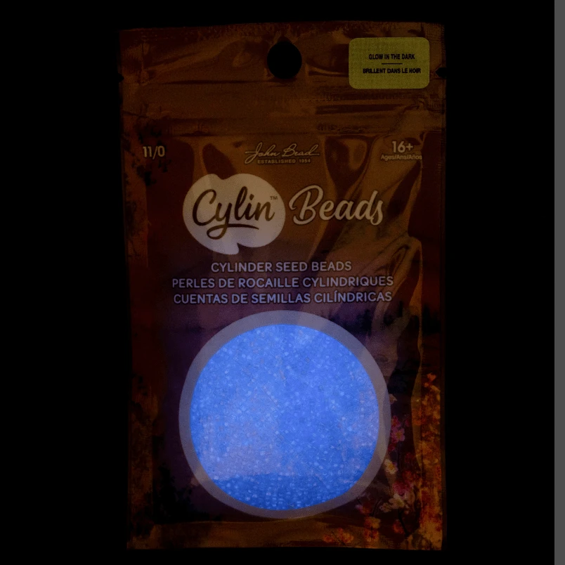 Cylin Bead 11/0 25g Bag Glow in Dark - Violet Cylin Bead 11/0