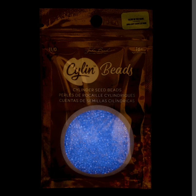 Cylin Bead 11/0 25g Bag Glow in Dark - Violet AB (Glow Purple) Cylin Bead 11/0