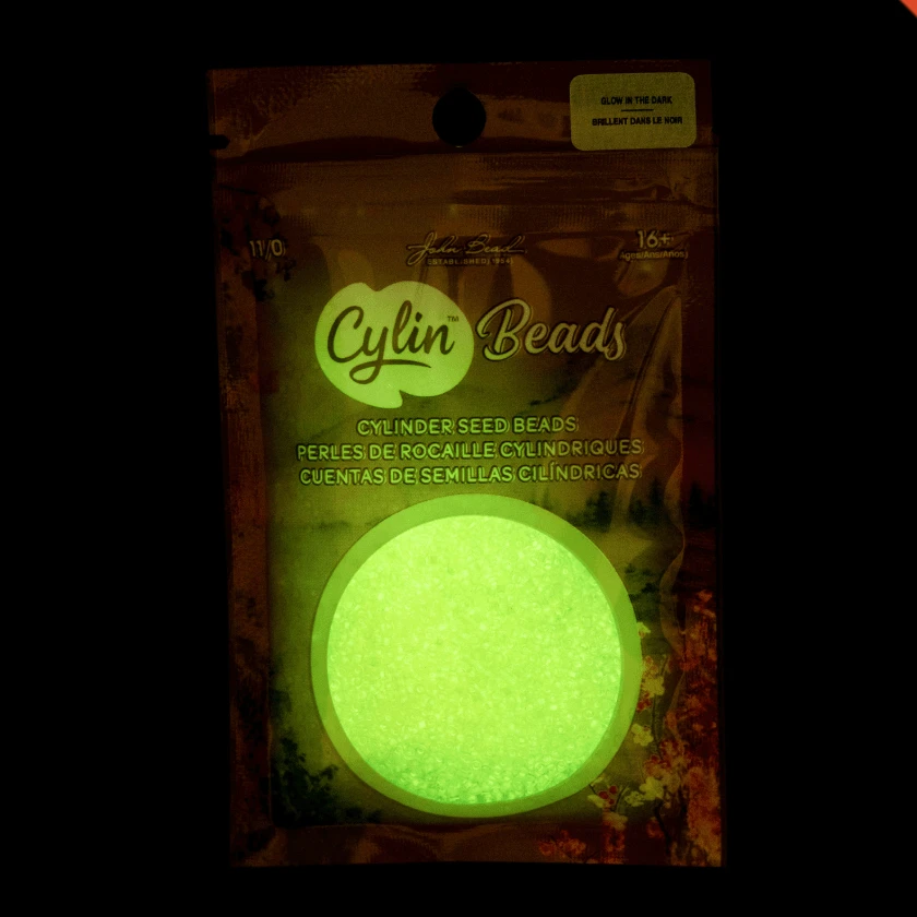 Cylin Bead 11/0 25g Bag Glow in Dark - Yellow Cylin Bead 11/0