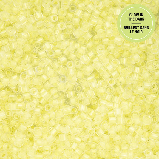 Cylin Bead 11/0 25g Bag Glow in Dark - Yellow Cylin Bead 11/0