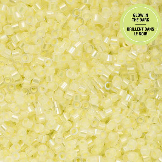 Cylin Bead 11/0 25g Bag Glow in Dark - Yellow AB (Glow Yellow) Cylin Bead 11/0
