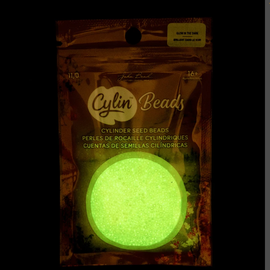 Cylin Bead 11/0 25g Bag Glow in Dark - Yellow AB (Glow Yellow) Cylin Bead 11/0