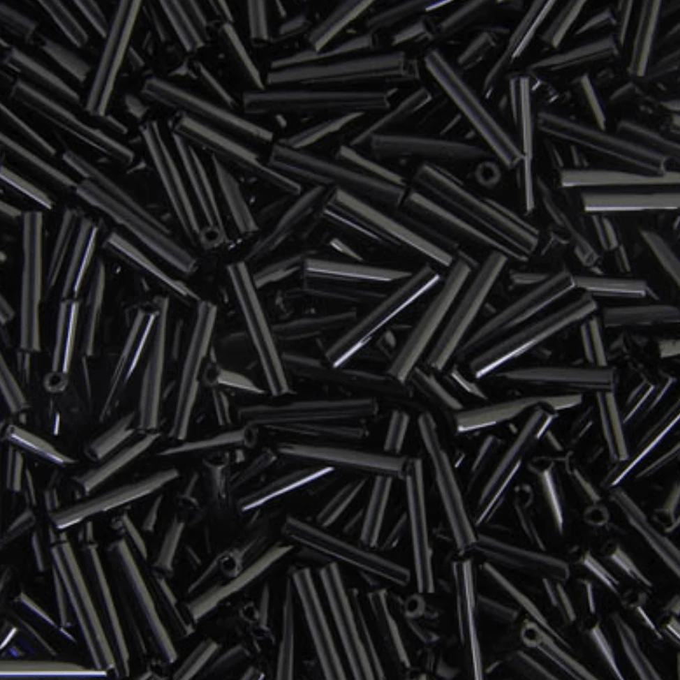 Czech Bugles #5 - Opaque BLACK, #5 20g Bugles Beads