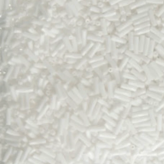 Czech Twisted Bugles #3 - Opaque White, #3 20g Bugles Beads