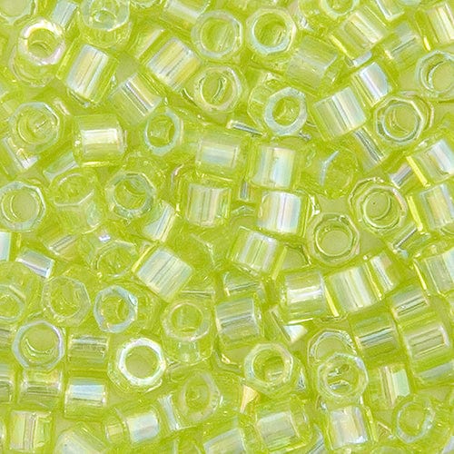Delica 10/0 Cut Chartreuse Transparent AB Delica Beads
