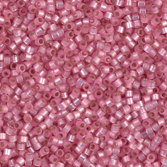 Delica 11/0 RD Dyed Silver lined Pink Alabaster (0625) *NEW Delica Beads