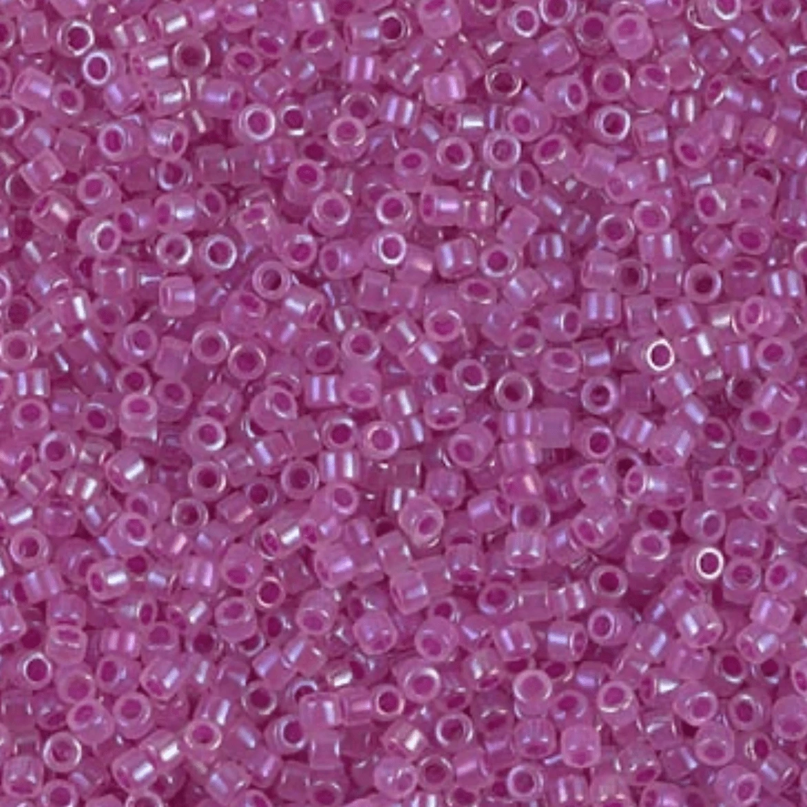 Delica 11/0 RD Fuchsia Lined Opal AB (1744) *NEW Delica Beads