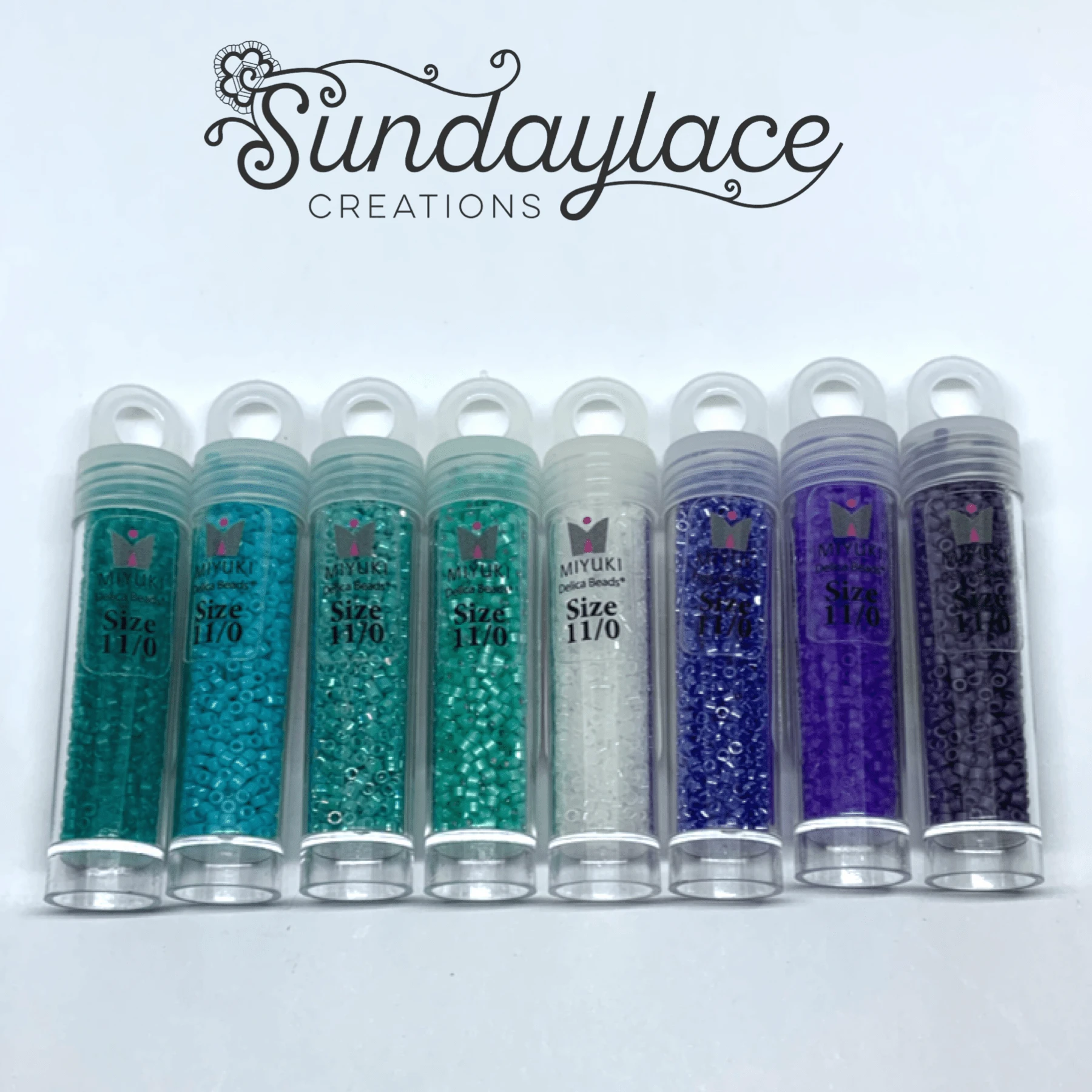 Delica Turquoise Purple Set, 8 Delica Beads Set Promotions