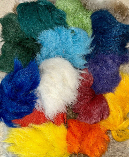 10 x Mix Colour Caribou Fur Tester 1x1 strips Dyed Natural Caribou Fur 1×3 inch Strip for Tufting! Promotions