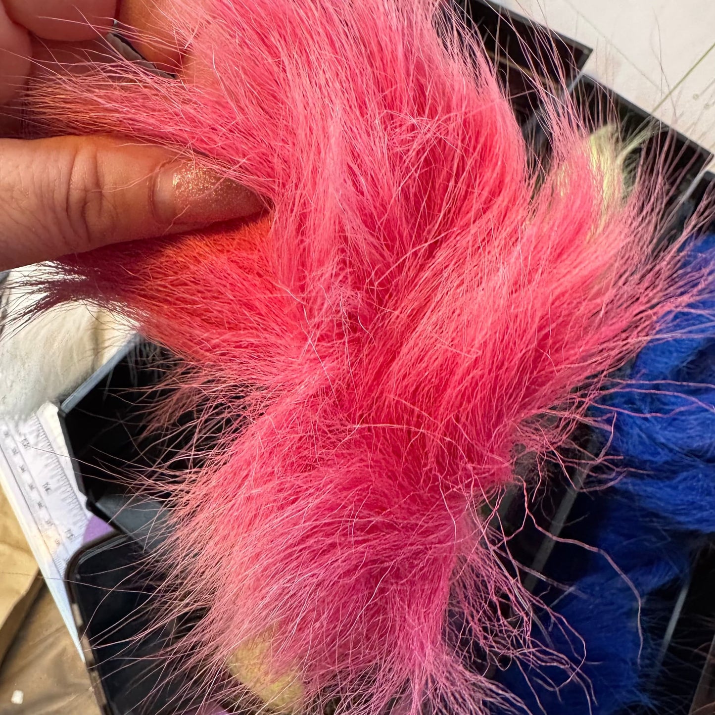 Hot Pink Caribou Fur Dyed Natural Caribou Fur 1×3 inch Strip for Tufting! Promotions