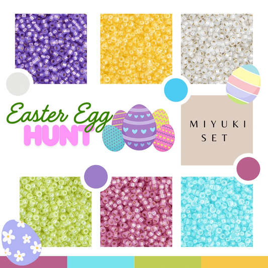 *Easter Egg Hunt* 6 x 22g miyuki 11/0 seed bead, promotions Charlotte Cut Seedbeads