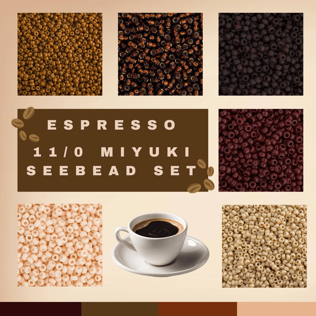 Espresso Coffee ☕️ Latte Set, 11/0 Miyuki Seed Beads, Set of 6 x 22g vials, Fall Promotions