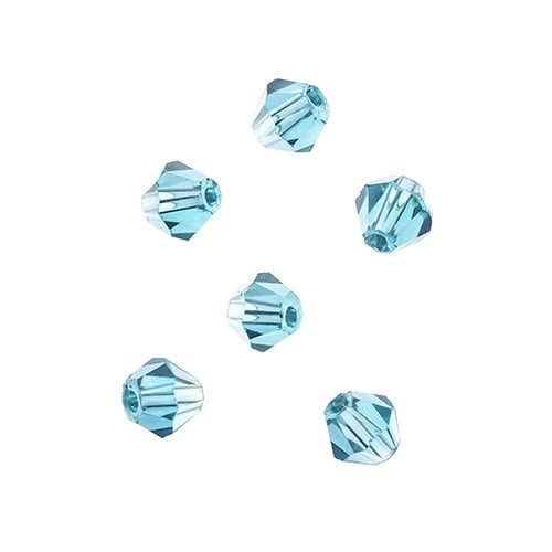 4mm Transparent Blue AB Crystal Lane Bicone (96pc) 2 x 7inch Strand Crystal Lane