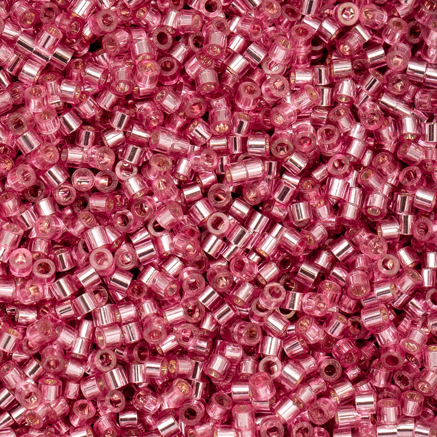 Cylin Bead 11/0 25g Bag – Dark Pink Rose Silver Lined Cylin Beads John Beads