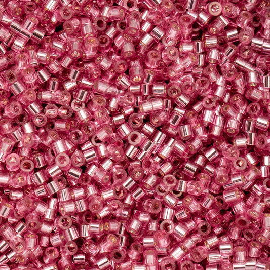 Cylin Bead 11/0 25g Bag – Dark Pink Rose Silver Lined Cylin Beads John Beads