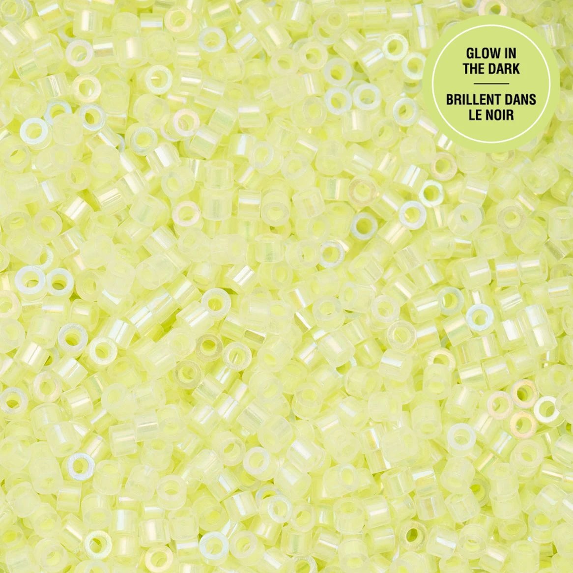 Cylin Bead 11/0 25g Bag Glow in Dark AB - Yellow Neon Cylin Bead 11/0