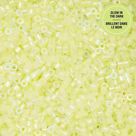 Cylin Bead 11/0 25g Bag Glow in Dark AB - Yellow Neon Cylin Bead 11/0