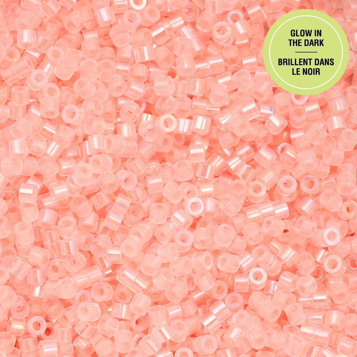 Cylin Bead 11/0 25g Bag Glow in Dark AB - Coral Cylin Bead 11/0