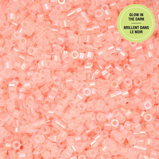 Cylin Bead 11/0 25g Bag Glow in Dark AB - Coral Cylin Bead 11/0