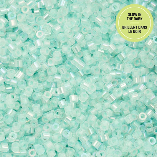 Cylin Bead 11/0 25g Bag Glow in Dark AB - Turquoise Cylin Bead 11/0
