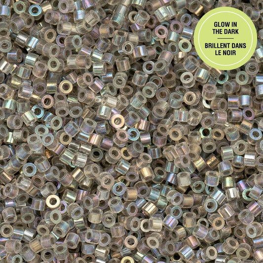 Cylin Bead 11/0 25g Bag Glow in Dark AB - Grey (dark Glow) Cylin Bead 11/0