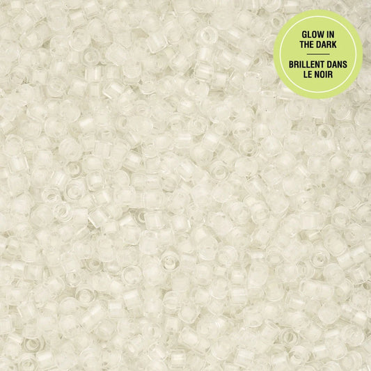 Cylin Bead 11/0 25g Bag Glow in Dark - White to Green Cylin Bead 11/0