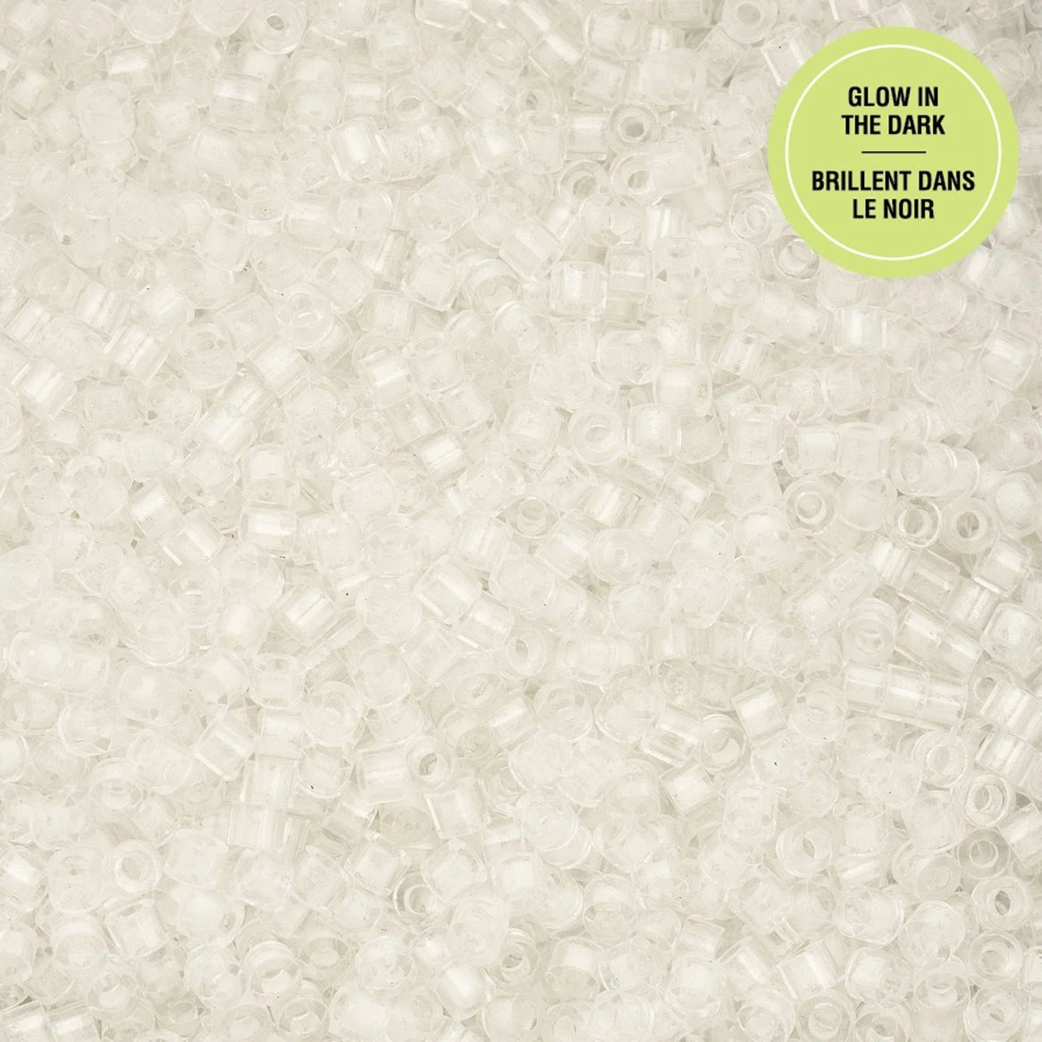 Cylin Bead 11/0 25g Bag Glow in Dark - White to Turquoise Cylin Bead 11/0