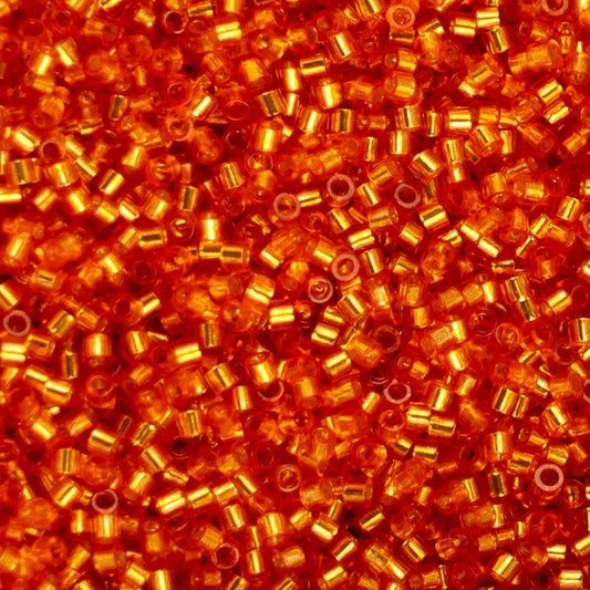 Cylin Bead 11/0 25g Bag – Orange Silver Lined Cylin Beads John Beads