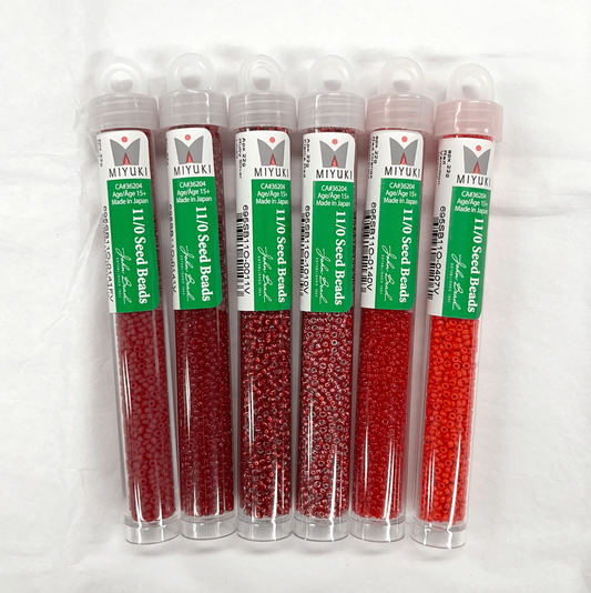 ♥️ Flaming Hearts ♥️ 6 x 22g Red Ombre Miyuki Seedbeads Set, Promotions Promotion