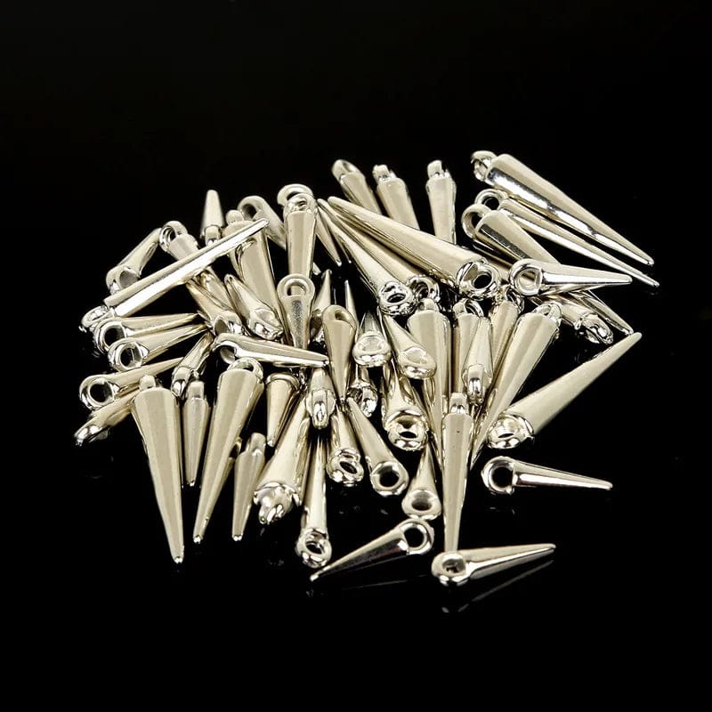 Gold and Silver Spike Charms with one hole top, Earring Findings (200pcs) Earring Findings