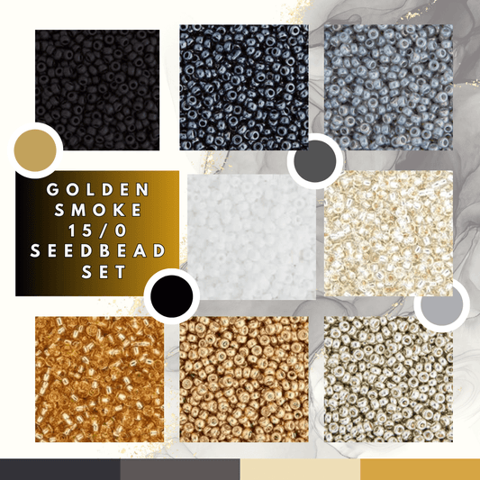 "Golden Smoke" 8 x 15/0 Seed Beads (5.2g) Vial Set, Fall Special Promotion Promotions