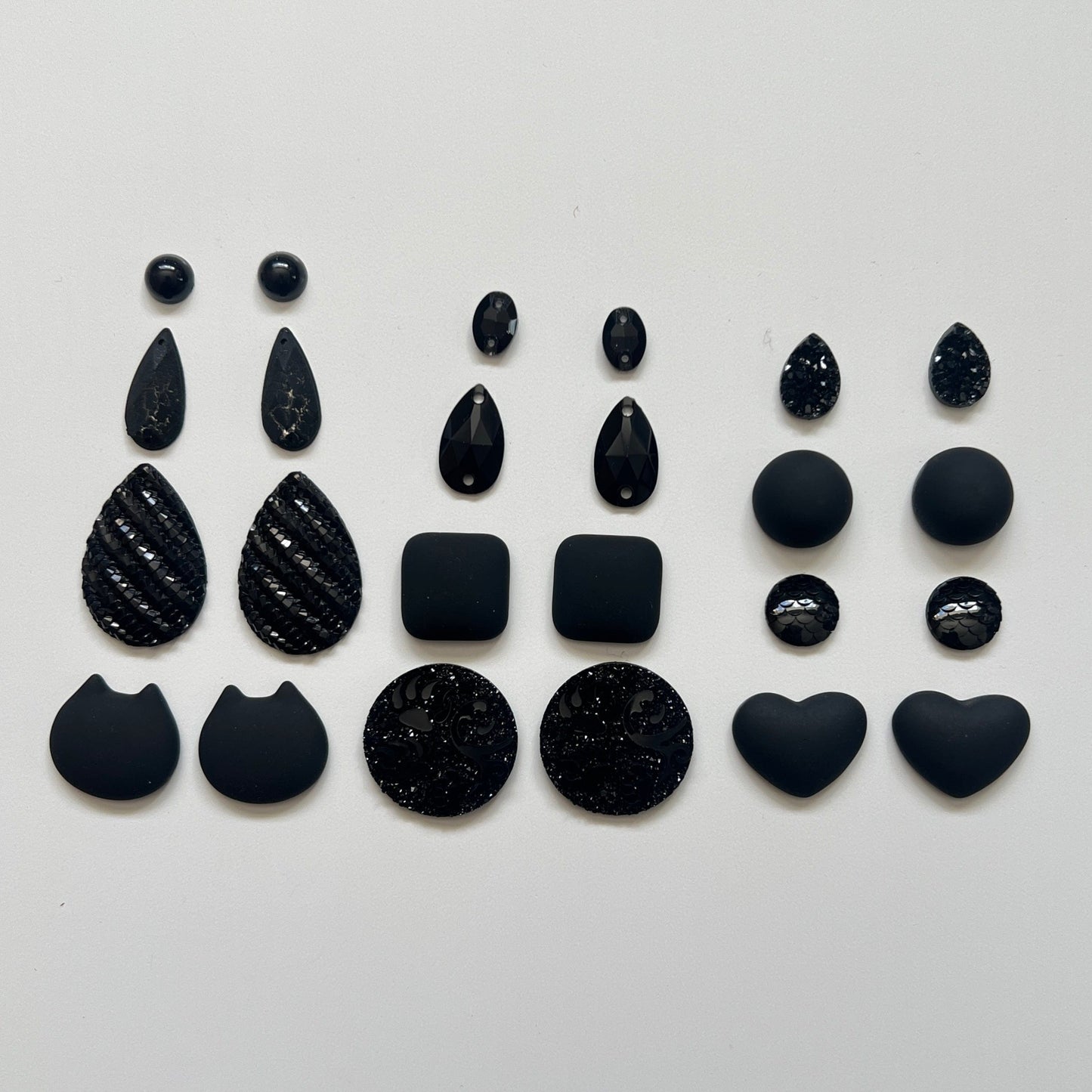 "Gothic Girl Black" Halloween 12 pairs of  Resin Gem Set, Promotions Promotions