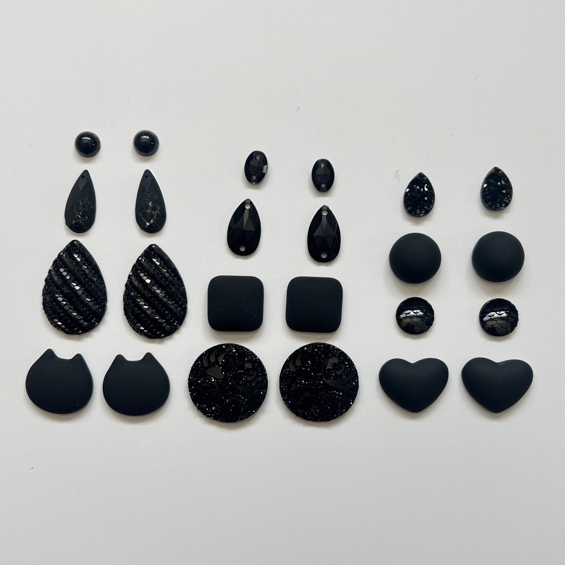 "Gothic Girl Black" Halloween 12 pairs of  Resin Gem Set, Promotions Promotions