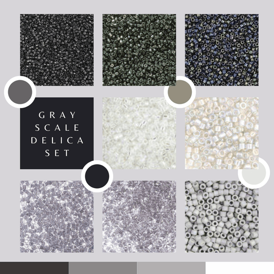 Grey Scale - 8 Delica Beads Set, Promotions Promotions