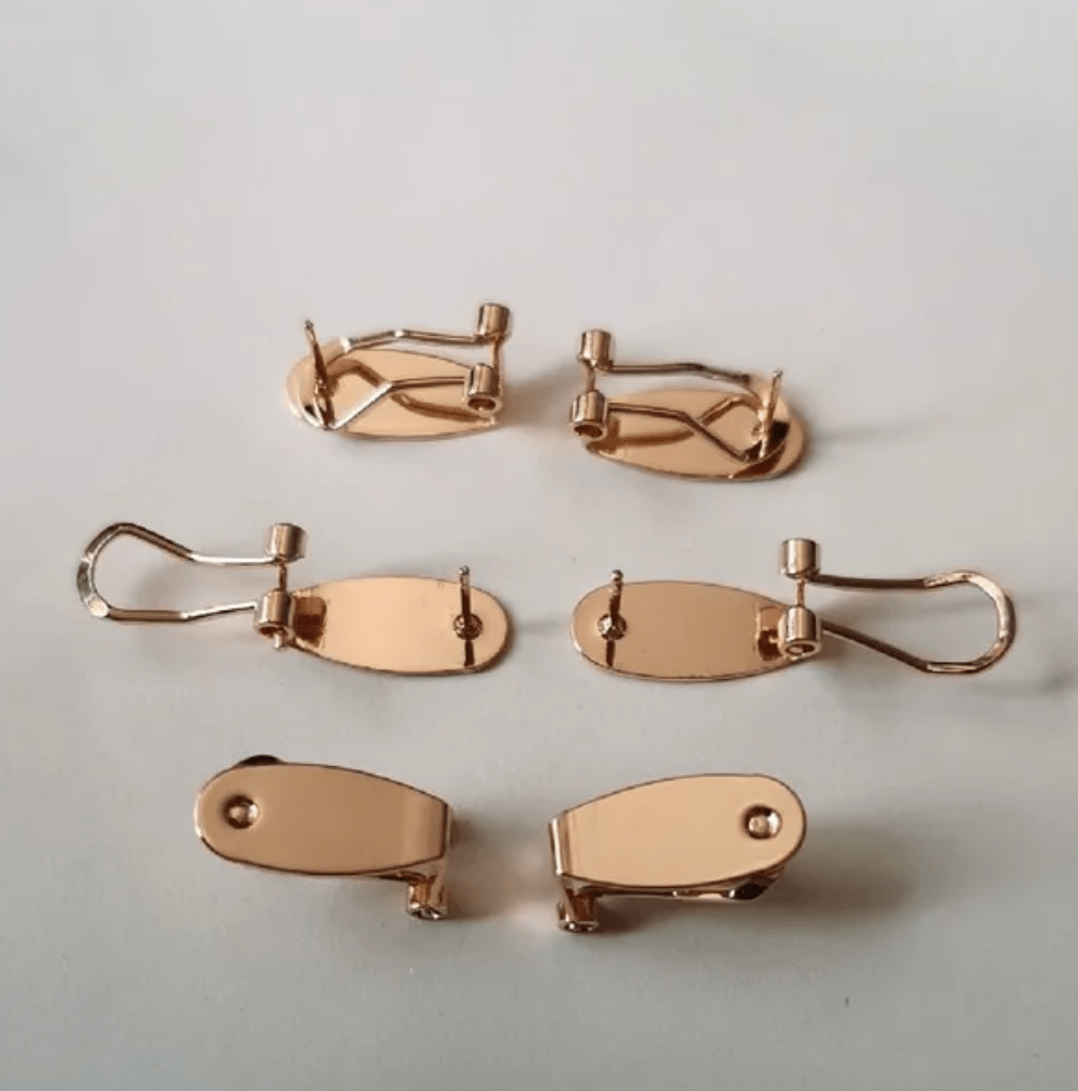 High-quality plating: Silver/Gold/Rose Gold (3-pair) Fingernail Lever back Earring Posts Basics