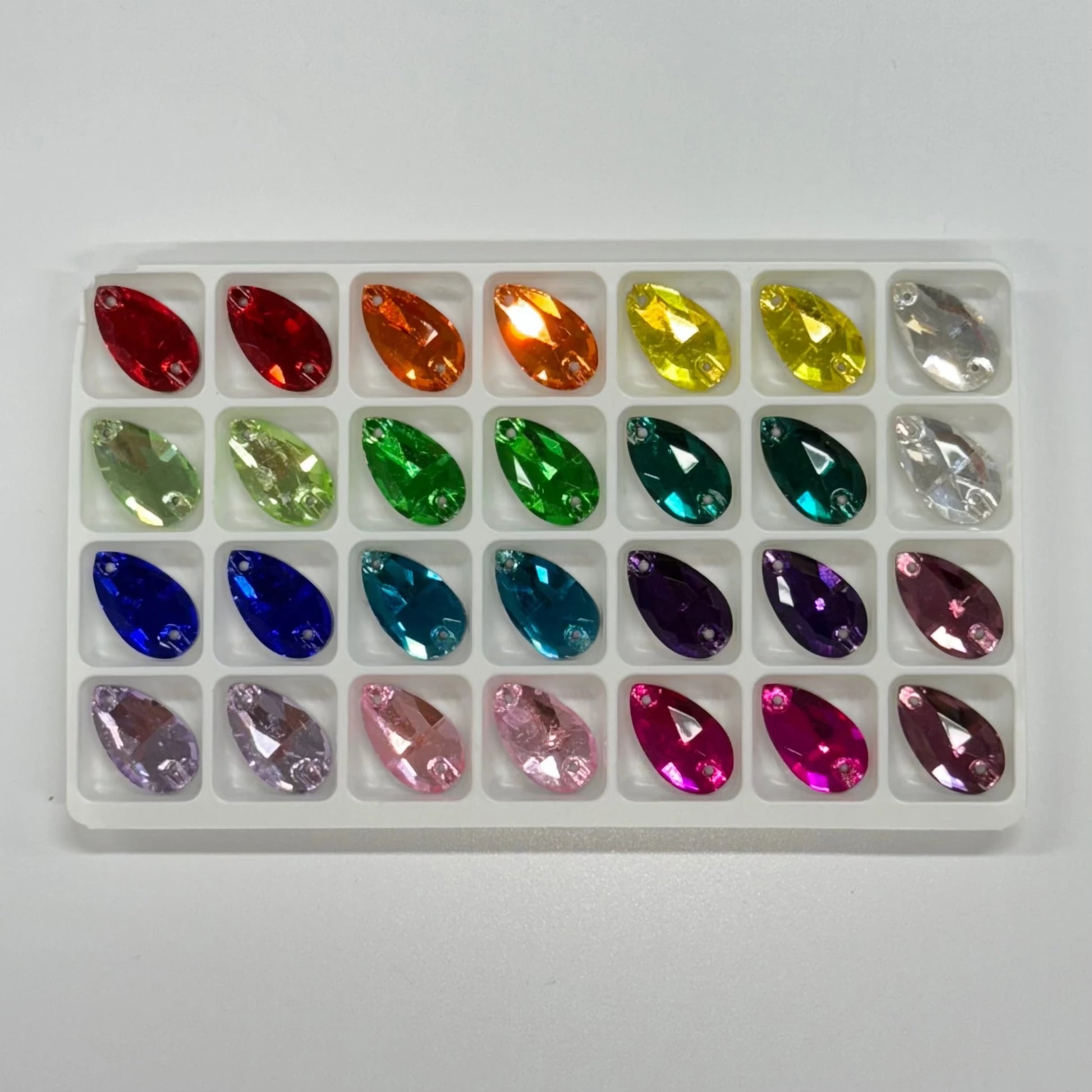 "I'll take one of each" - 14 Pairs of  11*18mm Teardrop 🌈 Glass Gem Set, Promotions Promotions