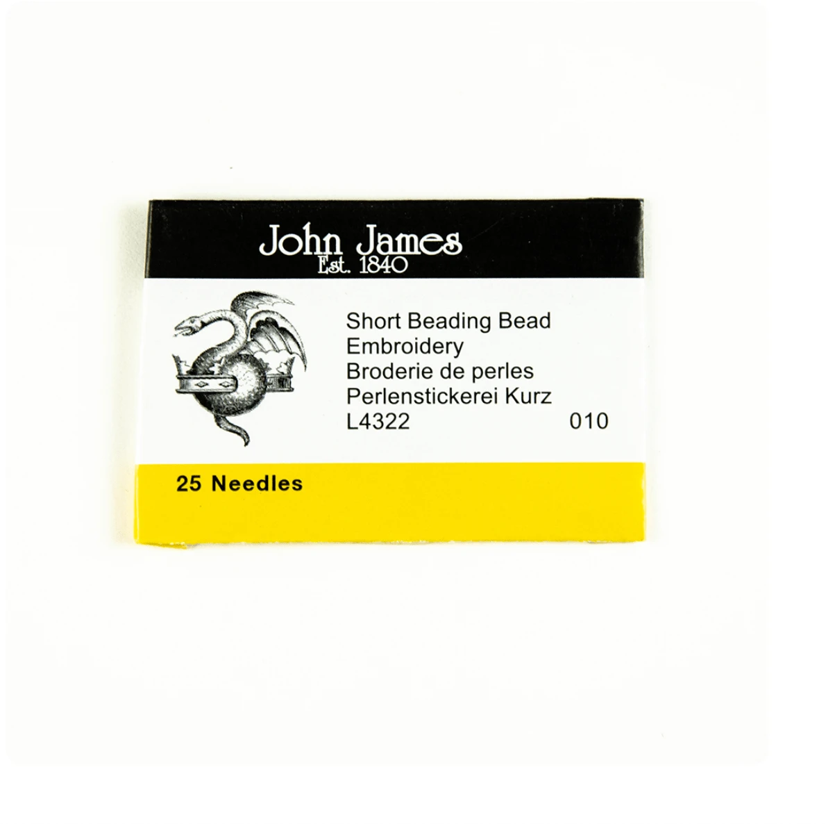 John James Short Beading Needles Size 10 -  25 Needles Basics