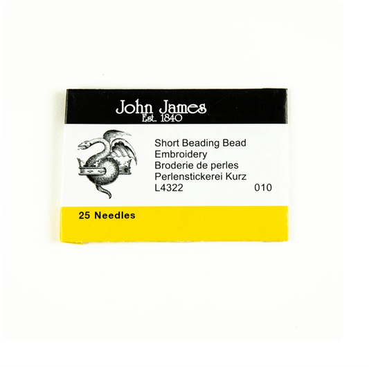 John James Short Beading Needles Size 10 -  25 Needles Basics