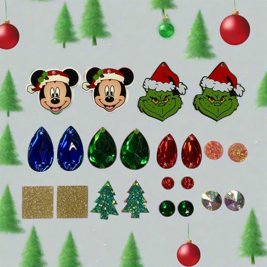 "Merry Grinchmas" Red/Green Resin Gem Set, Promotions Promotions