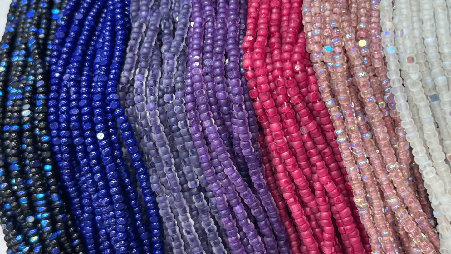 "Midnight Beading at Miko's" 7 x 10g Charlotte Hank Set, Promotions Charlotte Cut Seedbeads