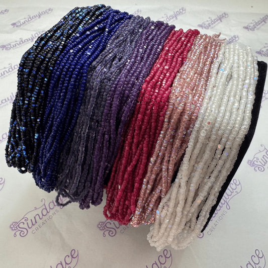 "Midnight Beading at Miko's" 7 x 10g Charlotte Hank Set, Promotions Charlotte Cut Seedbeads