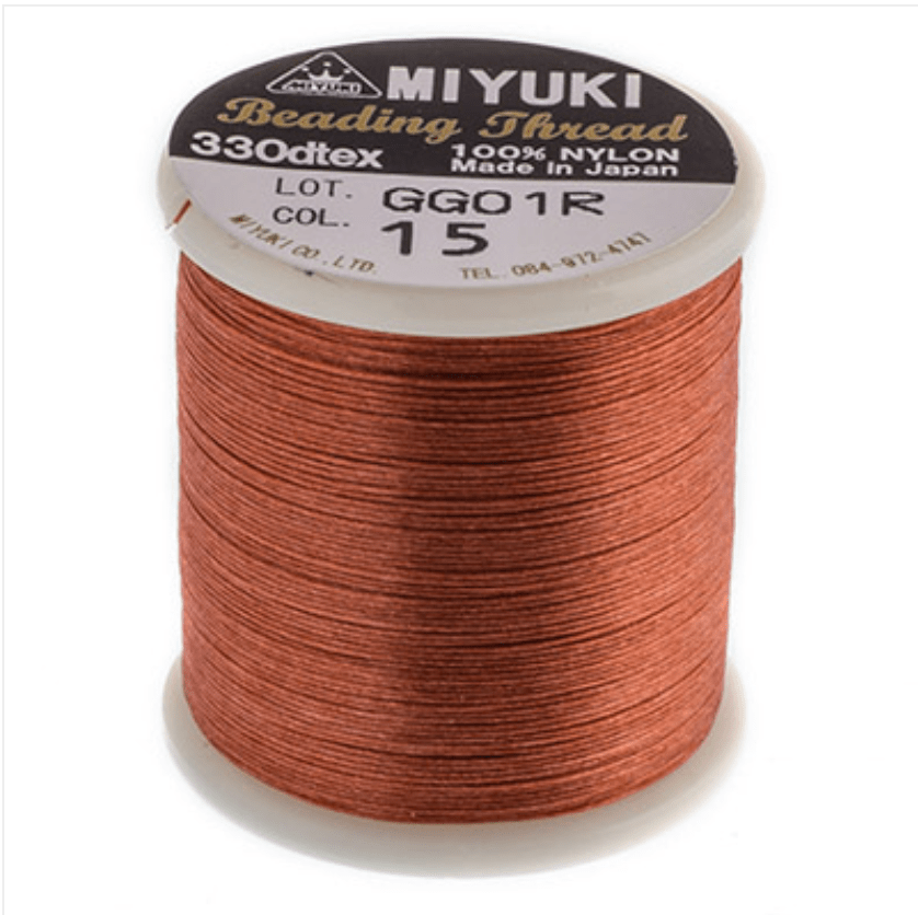 Nutmeg Miyuki Nylon Beading Thread B (50m Spool) Various Colours Basics