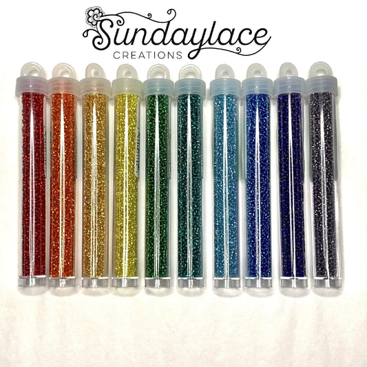 Miyuki Rainbow Silver Lined Set of 10 x 22g vials Seedbeads, Promotions Miyuki Seed Bead 11/0