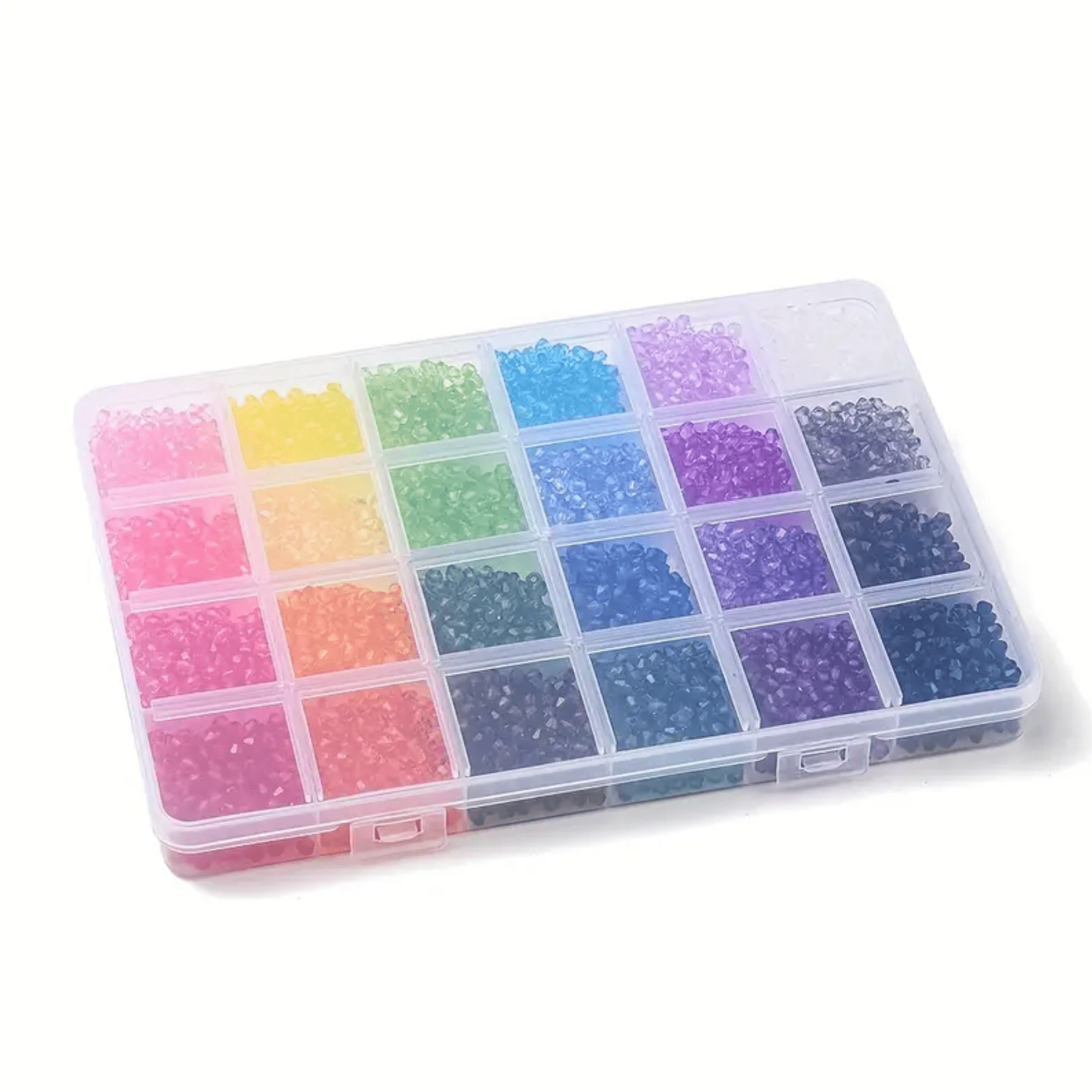 Multicolour Rainbow Kit - 24 Colours of 4mm Transparent Acrylic Bicone Beads Kit Bicone Beads